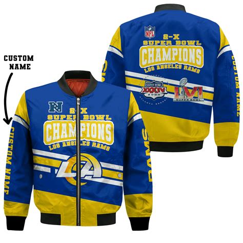 Los Angeles Rams 2X Super Bowl Lvi Champions Name Personalized Bomber ...