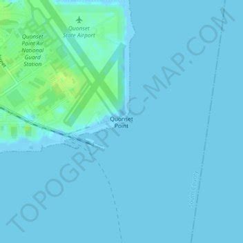 Quonset Point topographic map, elevation, terrain