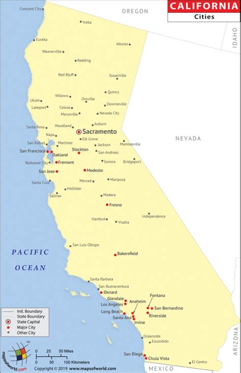 California Map And Cities - Printable Maps