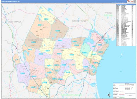 Rockingham County, NH Wall Map Color Cast Style by MarketMAPS - MapSales