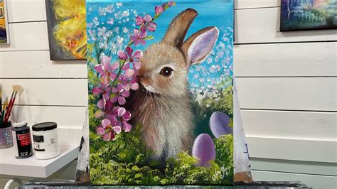 Acrylic Painting 🎨 EASTER BUNNY 🐰 TIME-LAPSE VERSION - YouTube