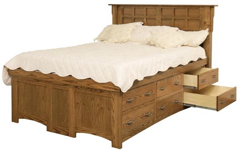 King Solid Wood Pedestal Bed with 12 Drawers by Daniel's Amish | Wolf and Gardiner Wolf Furniture