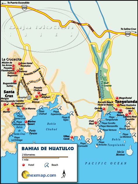 Bahias de Huatulco Map Mexico Map, Mexico Hotels, Mexico Travel, Mexico ...