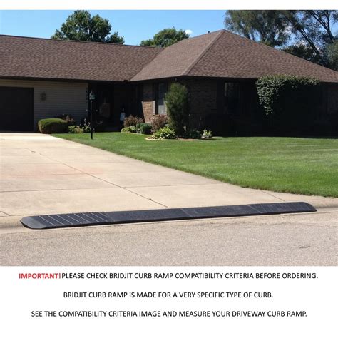 Bridjit 4-Piece Driveway Curb Ramp for 16 Feet Driveway Coverage, Bridjit Curb Ramps for Cars ...