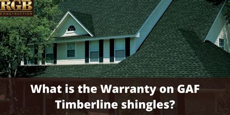 What is the Warranty on GAF Timberline shingles? | RGB Construction