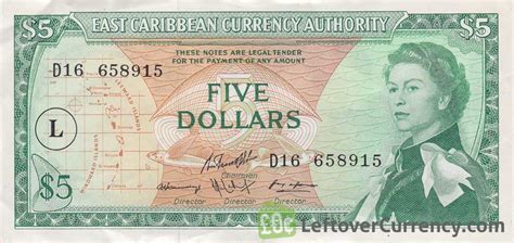 5 East Caribbean dollars banknote (1965 issue) - Exchange yours today