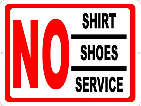 No Shirt No Shoes No Service Sign - Walmart.com