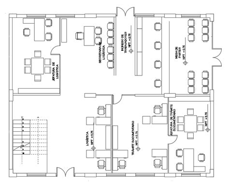 Office Layout Plan With Furniture Design Free Download Dwg File ...