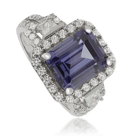 Emerald-Cut Tanzanite 925 Sterling Silver Ring