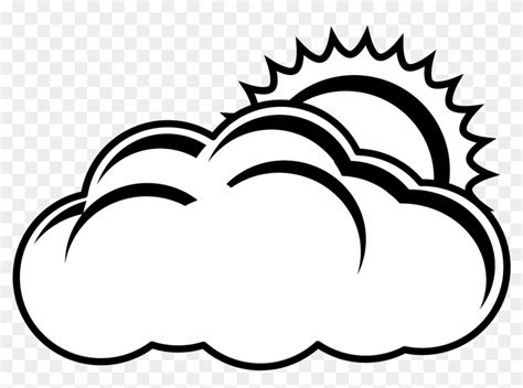 Sun And Cloud Vector Free Library Png Black And White - Black And White Png Clouds, Transparent ...