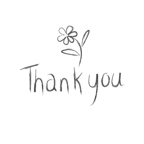 Thank You Hand Lettering. Thank you poster with flower on white ...