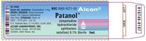 Patanol - FDA prescribing information, side effects and uses