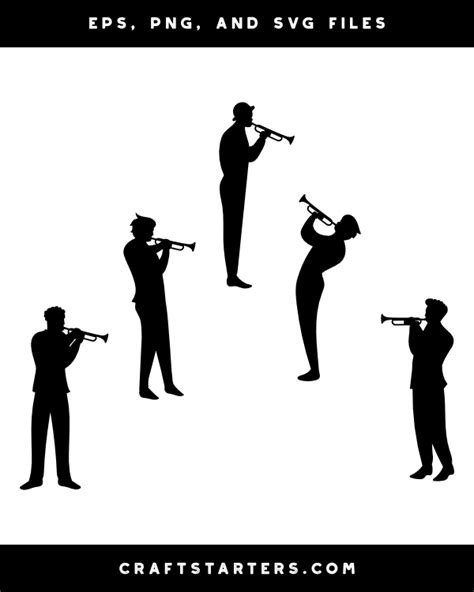 Male Trumpet Player Silhouette Clip Art