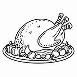 Premium Vector  Festive Thanksgiving Dinner Spread With A roast sketch template