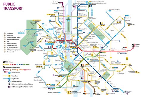 Budapest Attractions Map PDF - FREE Printable Tourist Map Budapest, Waking Tours Maps 2019