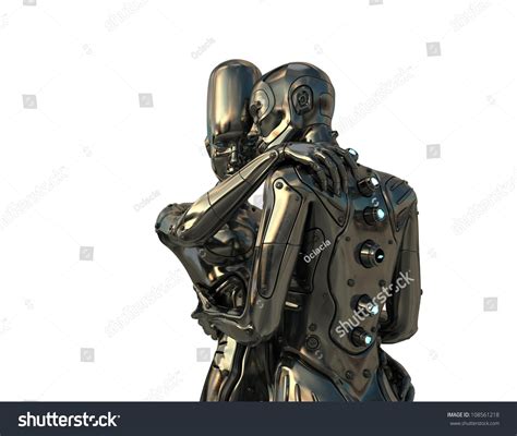 Robots Love Two Future Creatures Embracing Stock Illustration 108561218 ...