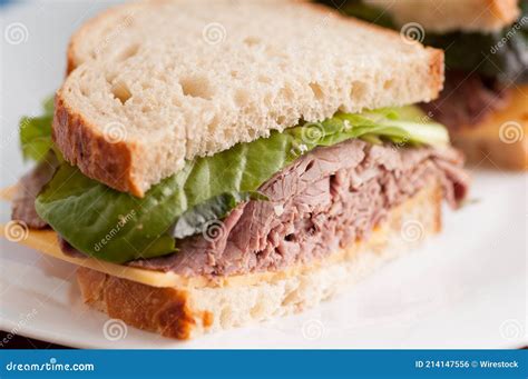 Deli Style Roast Beef Sandwich Stock Photo - Image of fried, meat ...