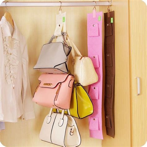 4 Hooks Handbag Purse Bags Holder Shelf Hanger Hanging Rack Storage Organizer ...