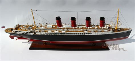 RMS Mauretania 1906 Cunard Line Ocean Liner Wooden Ship Model 38" Scale 1:250 - Other