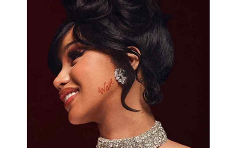 Cardi B Reveals First Close-Up Look At Her Latest Face Tattoo For Son Wave