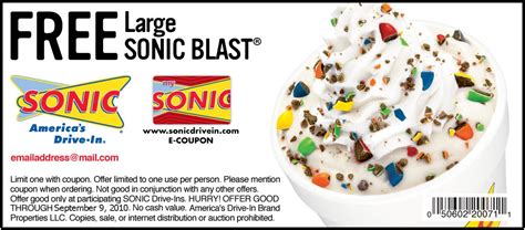 Good Night And Good Luck: Sonic - Free Sonic Blast Coupon