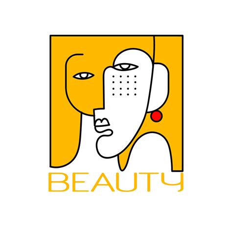 Minimalist abstract face portrait woman, man, decorative vector illustration. 13599232 Vector ...