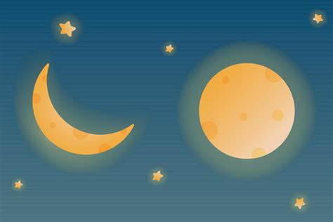 ilustración vectorial de dibujos animados de luna nueva y luna llena ...