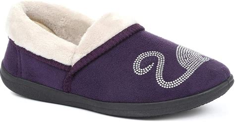 Pavers Wide Fit Women's Novelty Slippers 319 026 - Purple Size 6 UK: Amazon.co.uk: Shoes & Bags