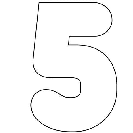 Printable number 5 | Printable numbers, Free printable numbers, Templates printable free