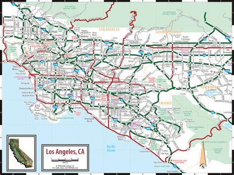 Map of Los Angeles California - TravelsMaps.Com