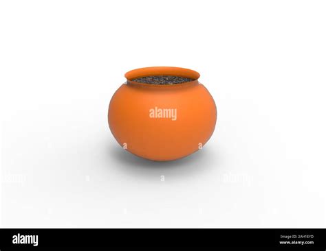 Empty Flower Pot isolated on White Background Stock Photo - Alamy