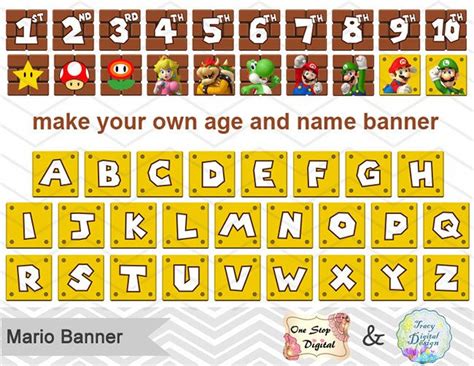 Printable Super Mario Banner Printable Super Mario Inspired | Etsy ...