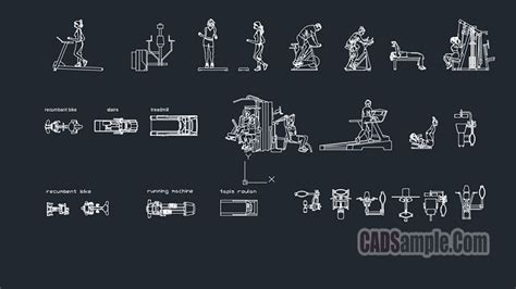 Gym Equipment Free Dwg Cad Blocks