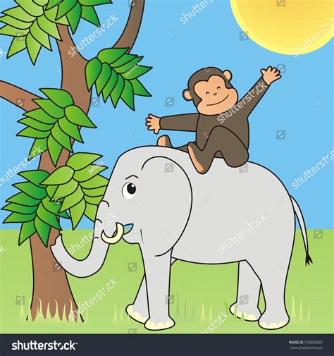 Elephant Monkey Stock Illustration 103806065 - Shutterstock