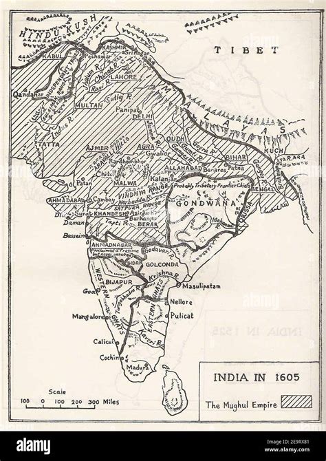 Mughal empire in 1605 (on the accession of jahangir Stock Photo - Alamy