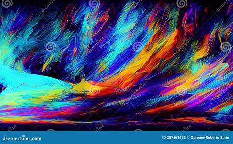 Colorful Oil Paint Brush Stroke Abstract Background Texture Stock Illustration - Illustration of ...