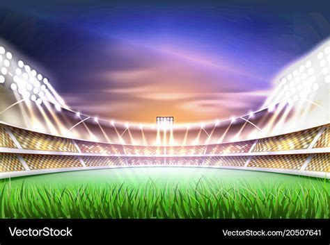 Realistic football soccer stadium background Vector Image