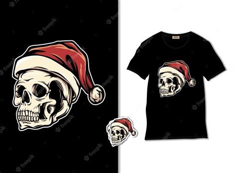 Premium Vector | Santa skull illustration