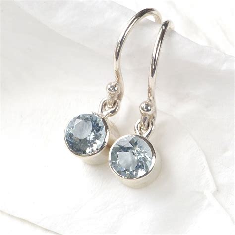 march birthstone earrings, aquamarine by lilia nash jewellery ...