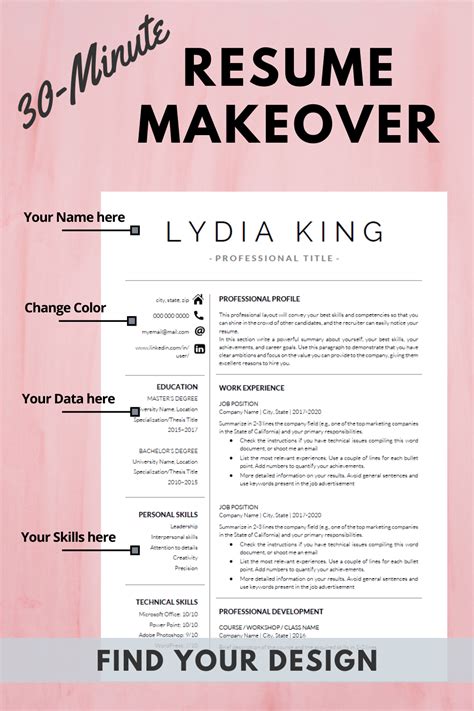 Quick and Easy Resume Makeover | Executive resume template, Resume skills, Resume writing tips