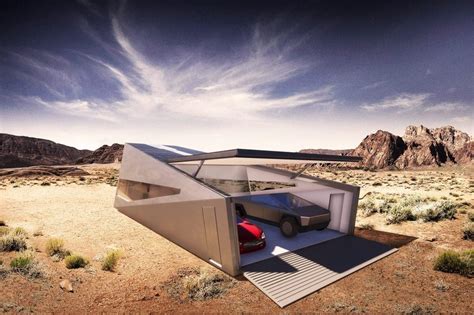 Someone has designed a modular garage for the radical Tesla Cybertruck ...