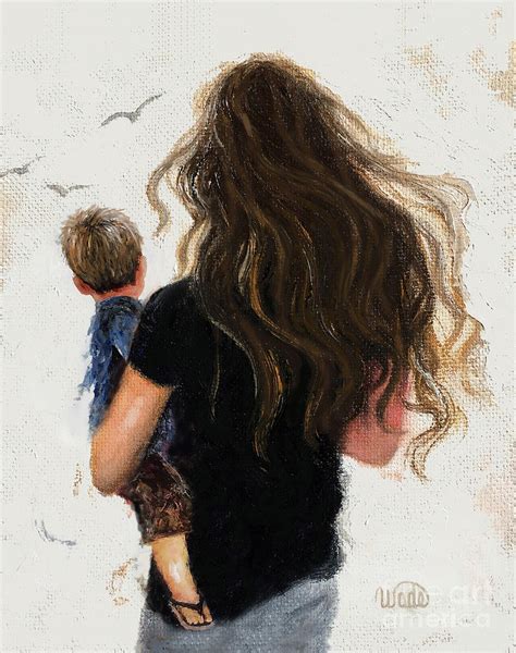 Mother Carrying Baby Boy Painting by Vickie Wade