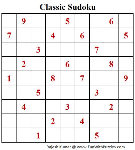 Classic Sudoku Puzzles (Fun With Sudoku #271, #272)