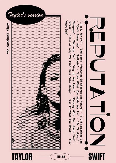 reputation- taylor swift | Letras de taylor swift, Pósteres vintage, Diseño de póster