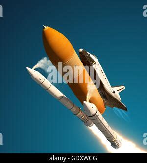 Solid Rocket Boosters Separation. Realistic 3D Scene Stock Photo: 97162814 - Alamy