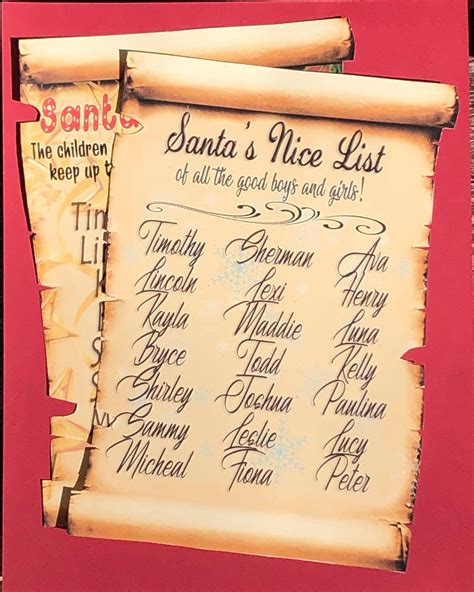 Santa's Nice List Scroll Personalized / Large Santa | Etsy | Santa's ...