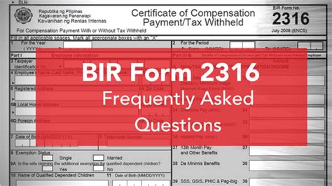 BIR Form 2316 Frequently Asked Questions - Full Suite