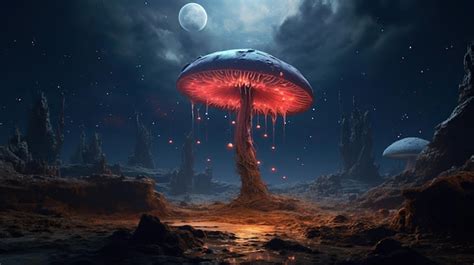 Premium AI Image | night mushrooms