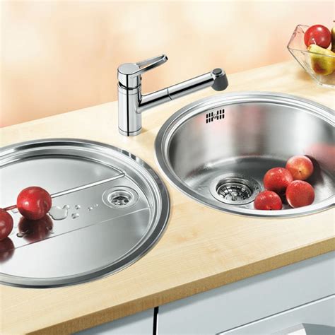 Small Round Kitchen Sink And Drainer / Grohe K200 Round Composite Quartz Kitchen Sink Granite ...