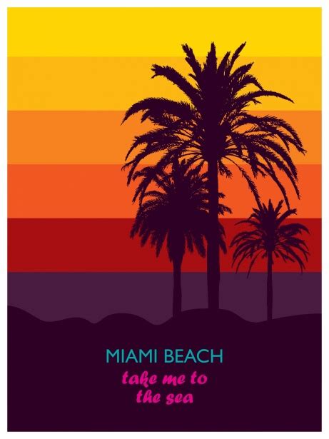 Miami Beach Travel Poster Free Stock Photo - Public Domain Pictures